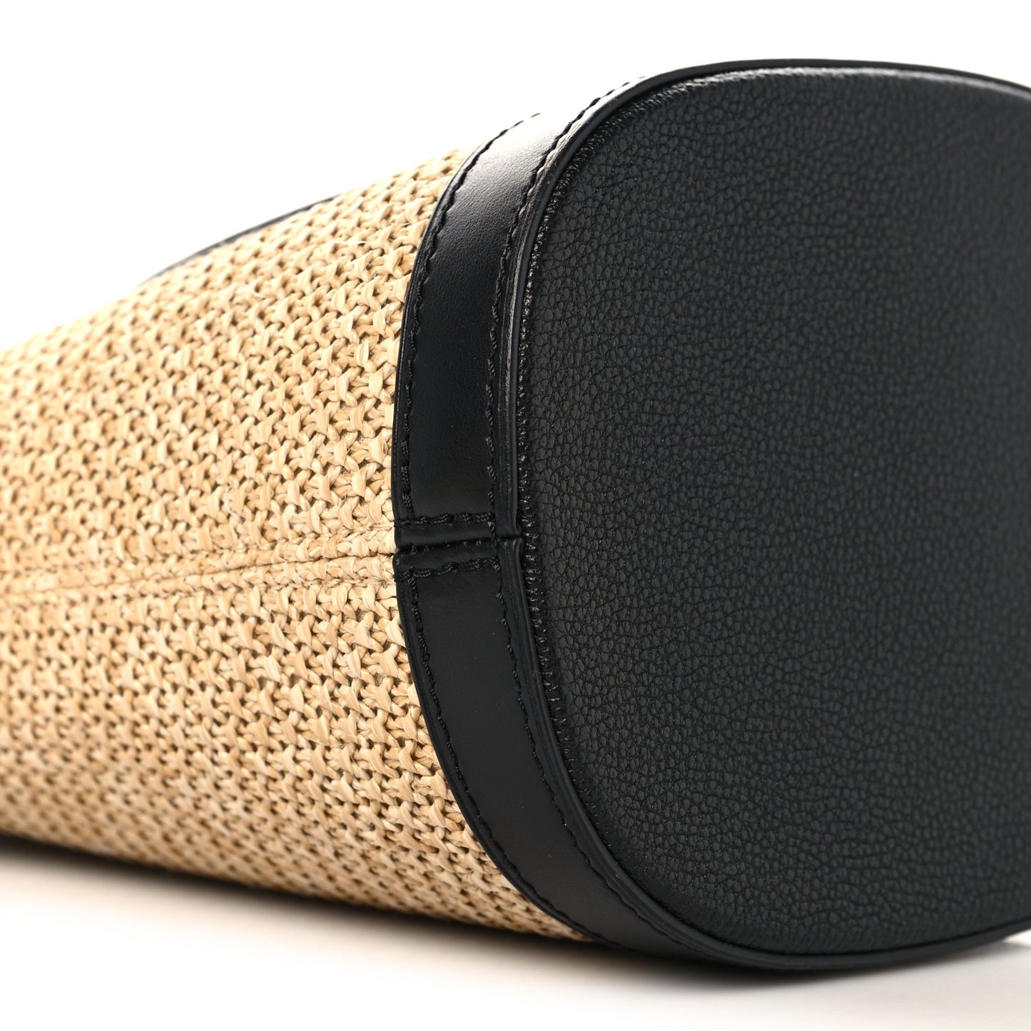 Raffia Petit Bucket Black