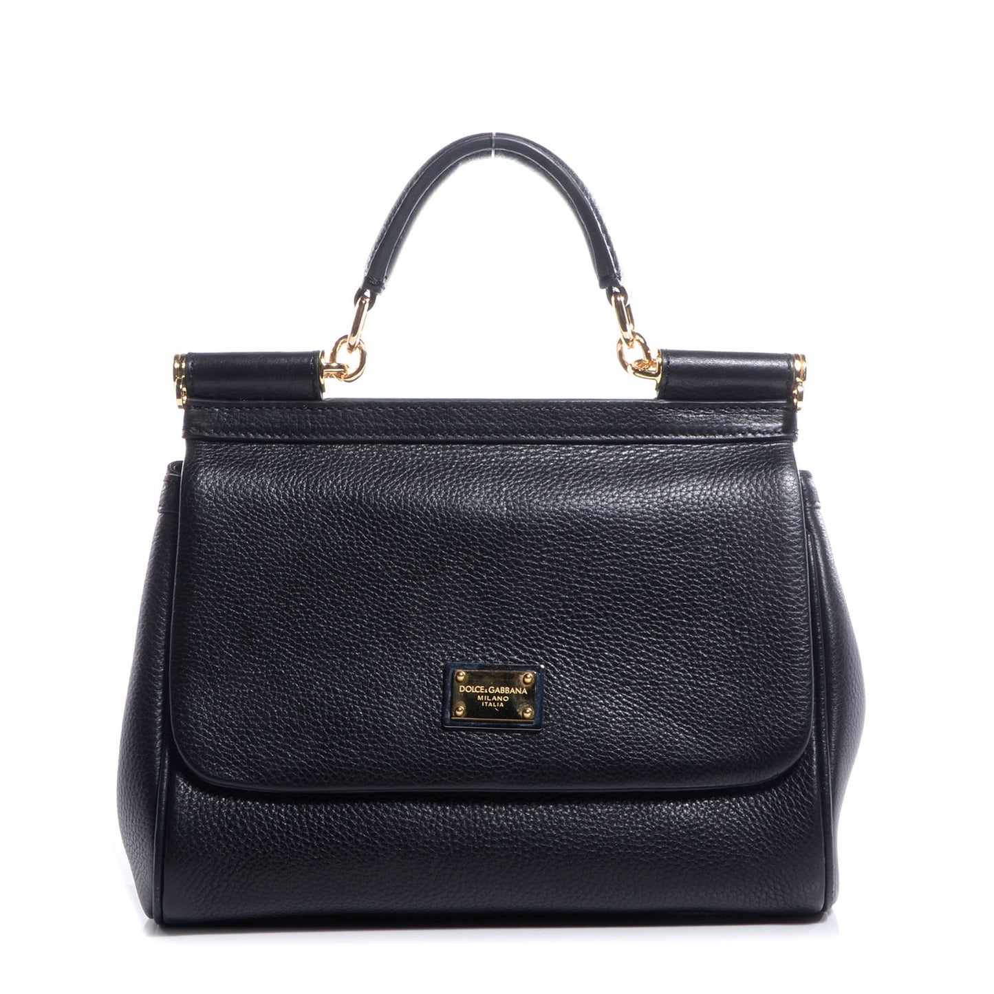 Grained Deerskin Small Miss Sicily Satchel Black