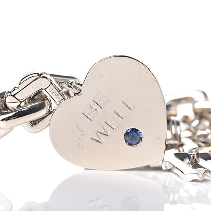 Louis Vuitton 18K White Gold Safran Be Well Lion Padlock Keys Charm Bracelet 5 of 10
