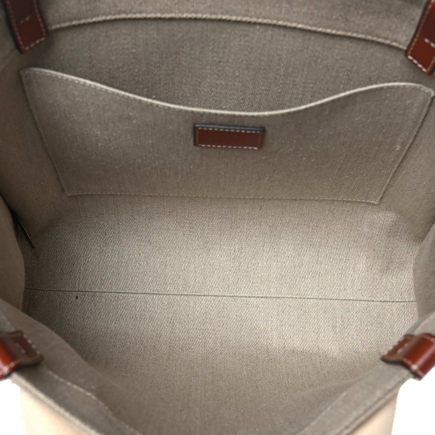 Cotton Calfskin Medium Woody Ribbon Tote White Brown