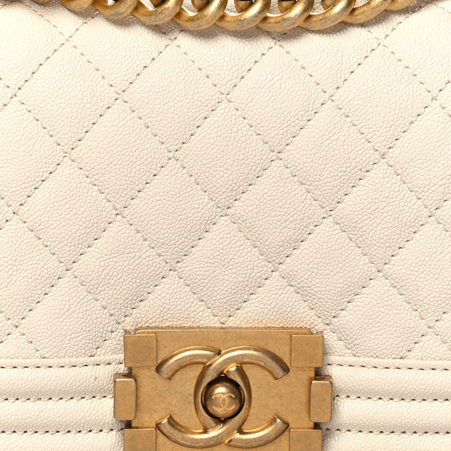 Chanel Caviar Quilted Small Boy Flap White 8 of 10