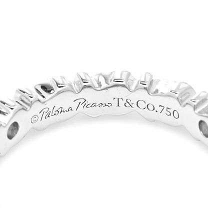 Tiffany 18K White Gold Diamond Love and Kisses Band Ring 48 4.5 4 of 4