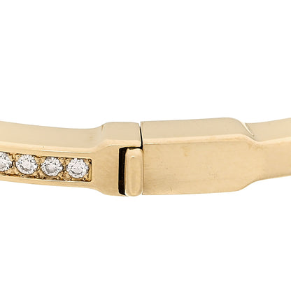 Tiffany 18K Yellow Gold Diamond T Hinged Wire Bangle Bracelet 5 of 8