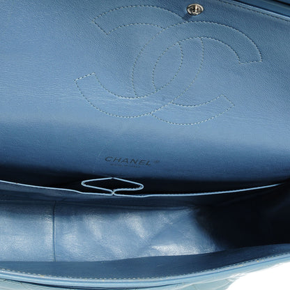 Chanel Patent Maxi Double Flap Light Blue 8 of 9