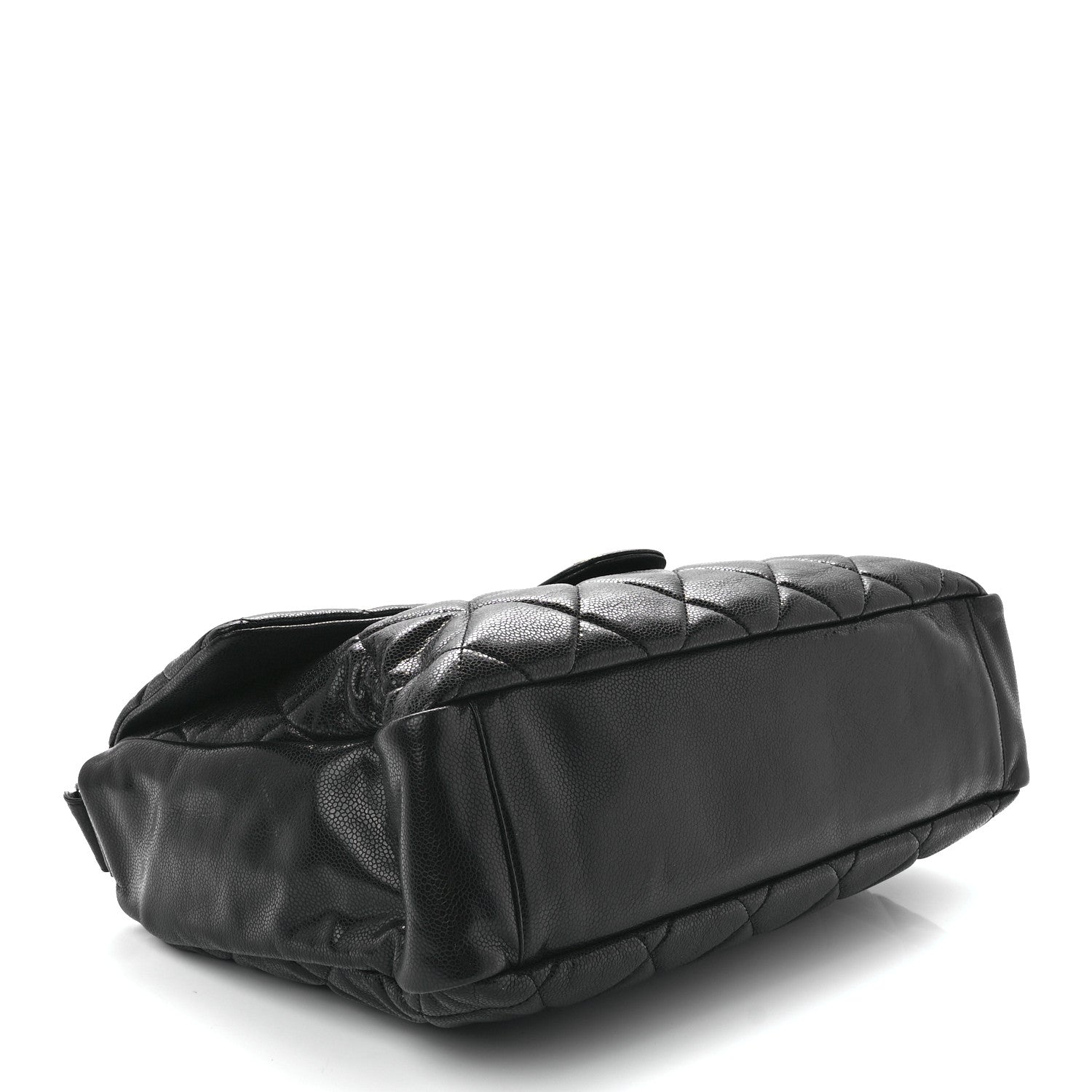 Chanel Glazed Caviar Quilted Stretch Spirit Messenger Bag Black 4 of 11
