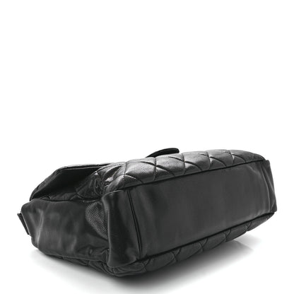 Chanel Glazed Caviar Quilted Stretch Spirit Messenger Bag Black 4 of 11