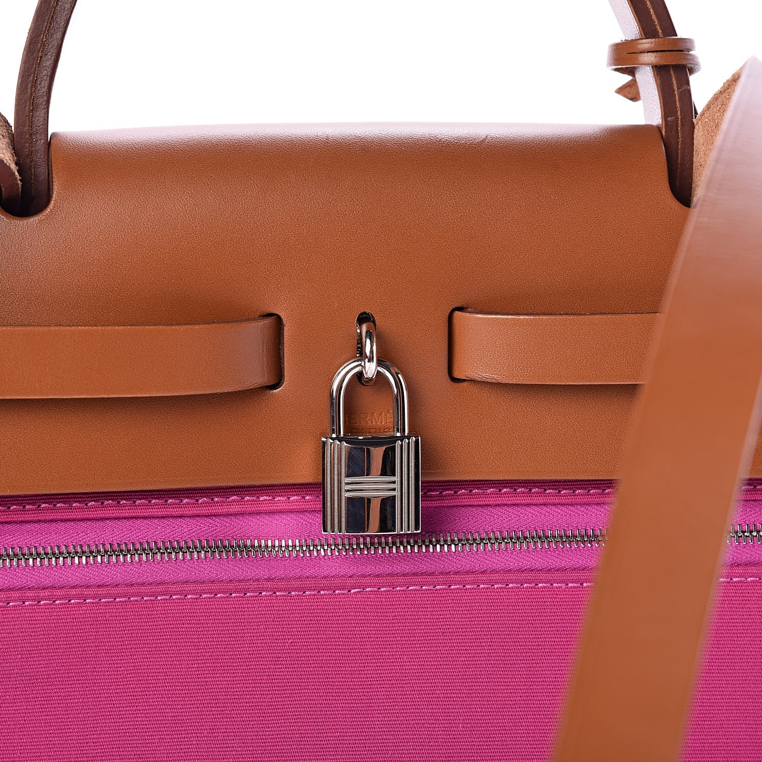 Hermes Vache Hunter Toile Herbag Zip 31 PM Magnolia Fauve 9 of 10