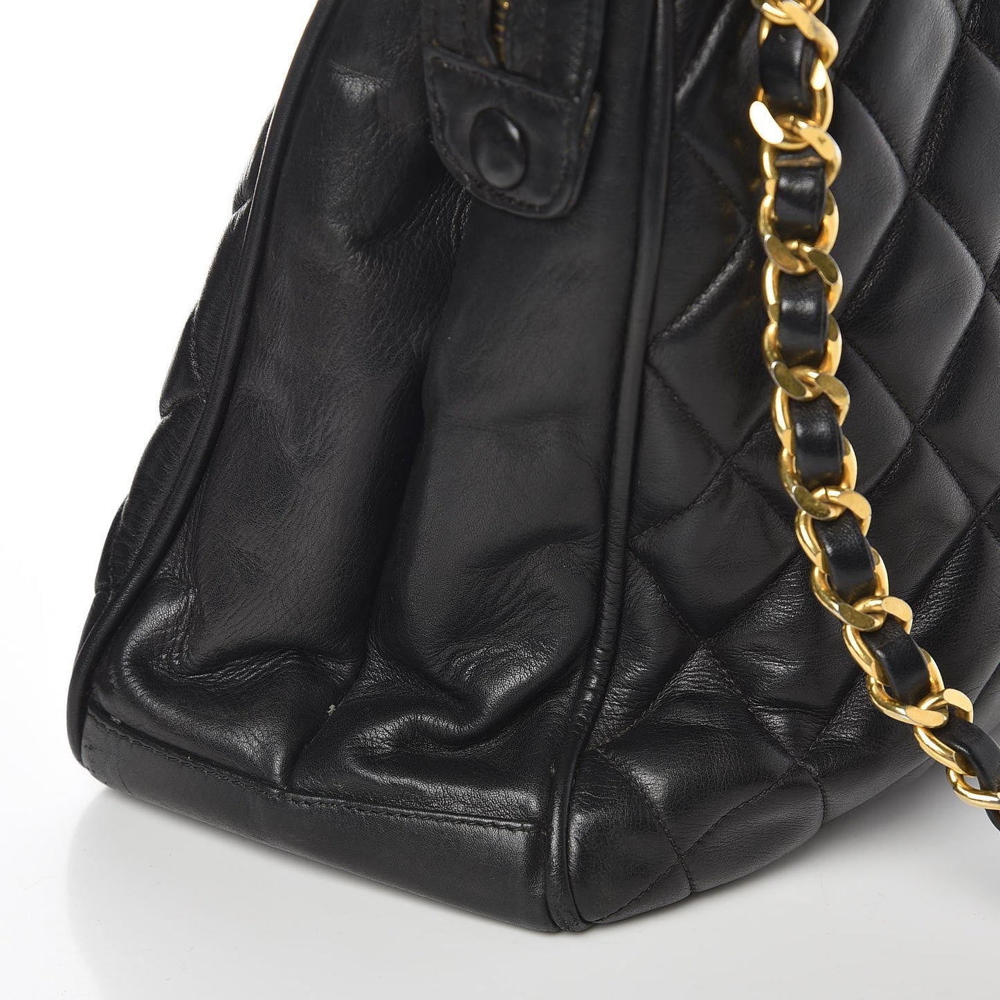 Lambskin Quilted Shoulder Bag Black