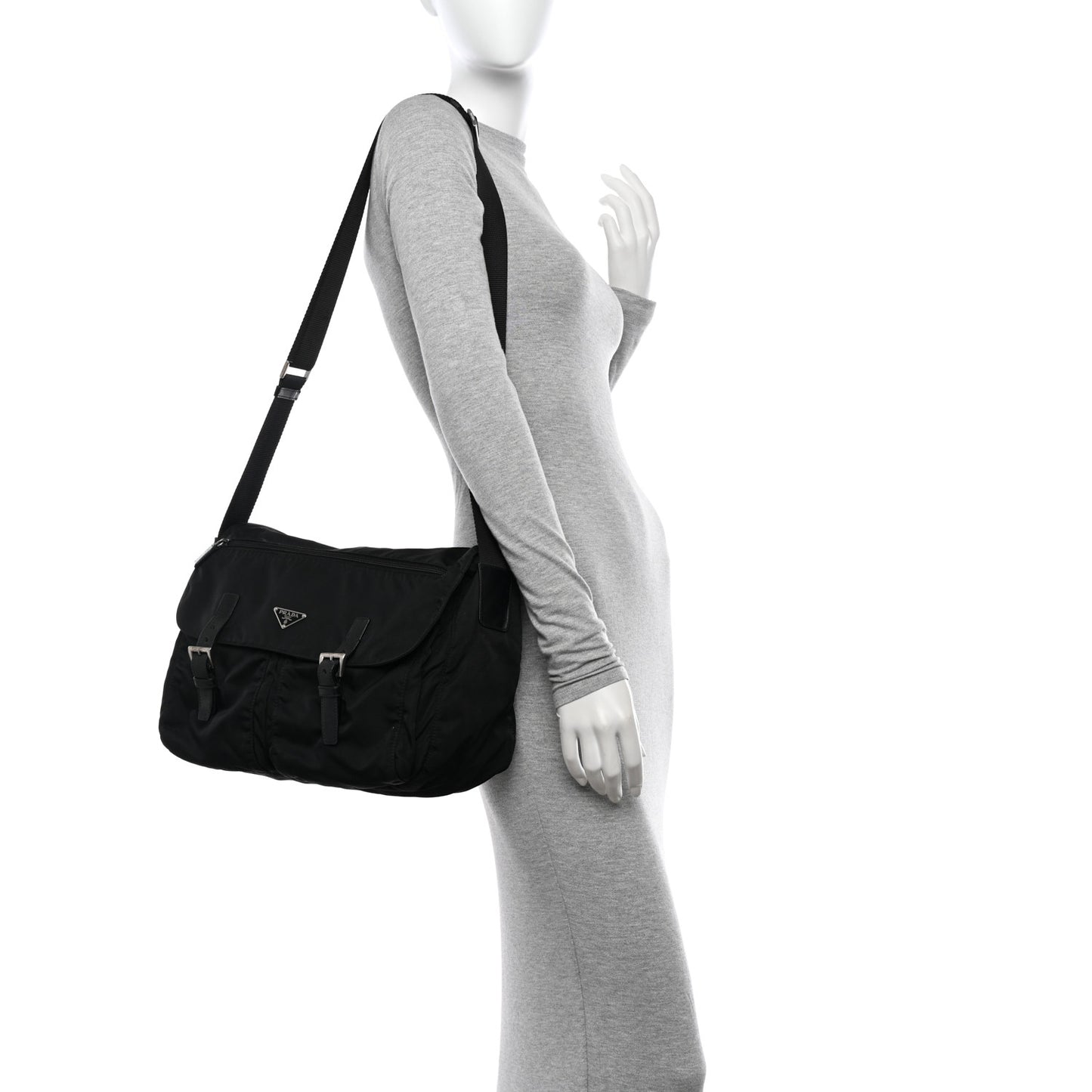 Nylon Vela Sport Messenger Bag Black
