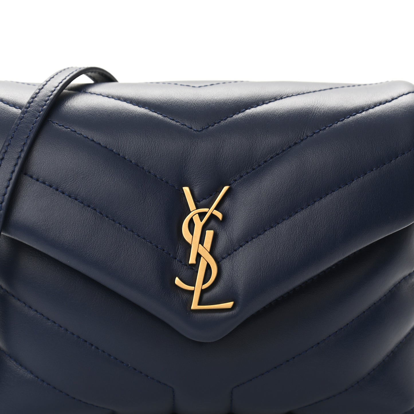 Calfskin Y Quilted Monogram Toy Loulou Crossbody Bag Blue Charron