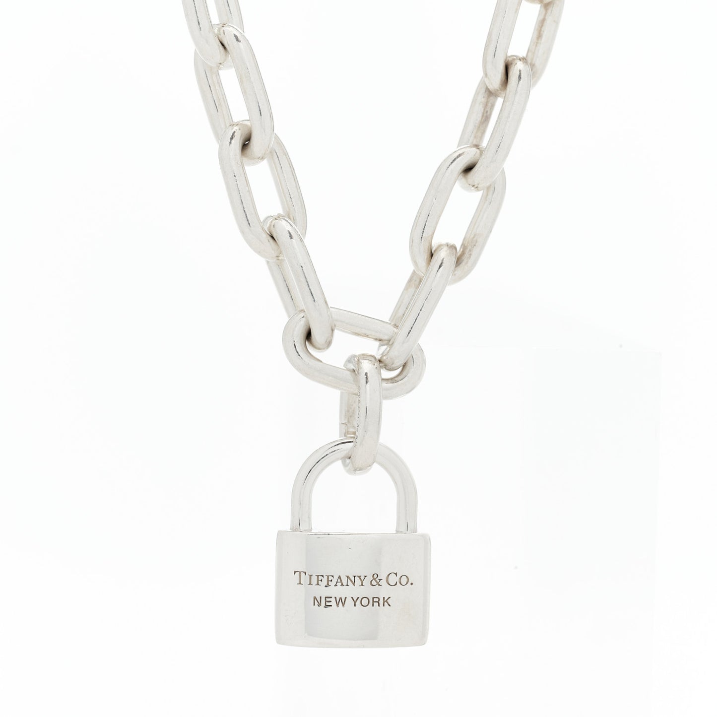 Sterling Silver Pearl HardWear Lock Necklace