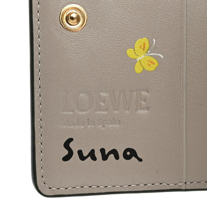 Loewe X SUNA FUJITA Satin Calfskin Panda Compact Zip Wallet Bottle Green 6 of 8