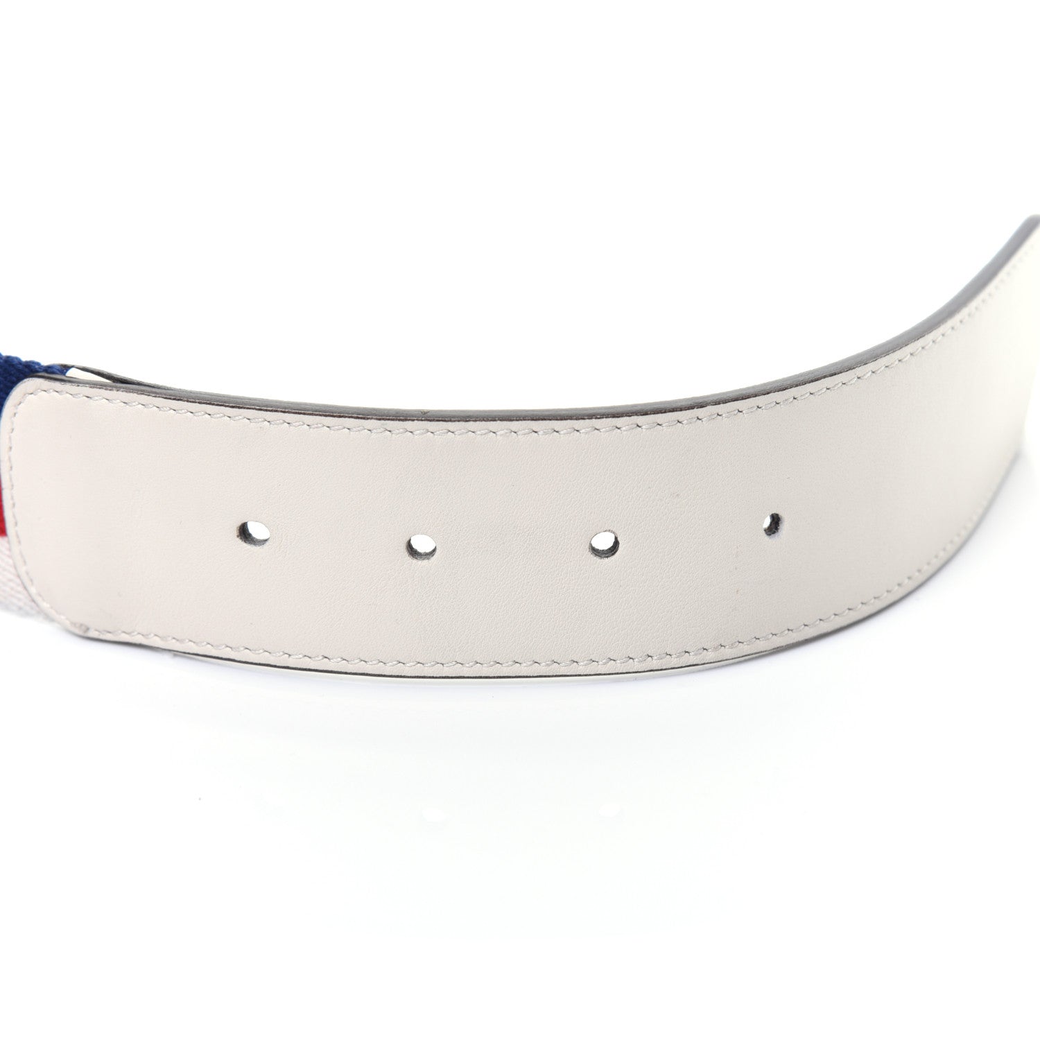 Gucci Nylon Calfskin Sylvie Web Double G 40mm Belt 110 44 Mystic White Hibiscus Red Maritime 7 of 10