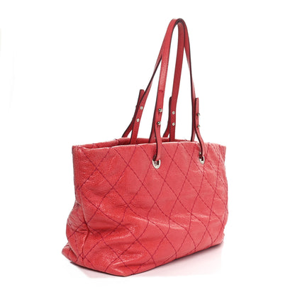 Chanel Glazed Calfskin Large On The Road Tote Red 3 of 12