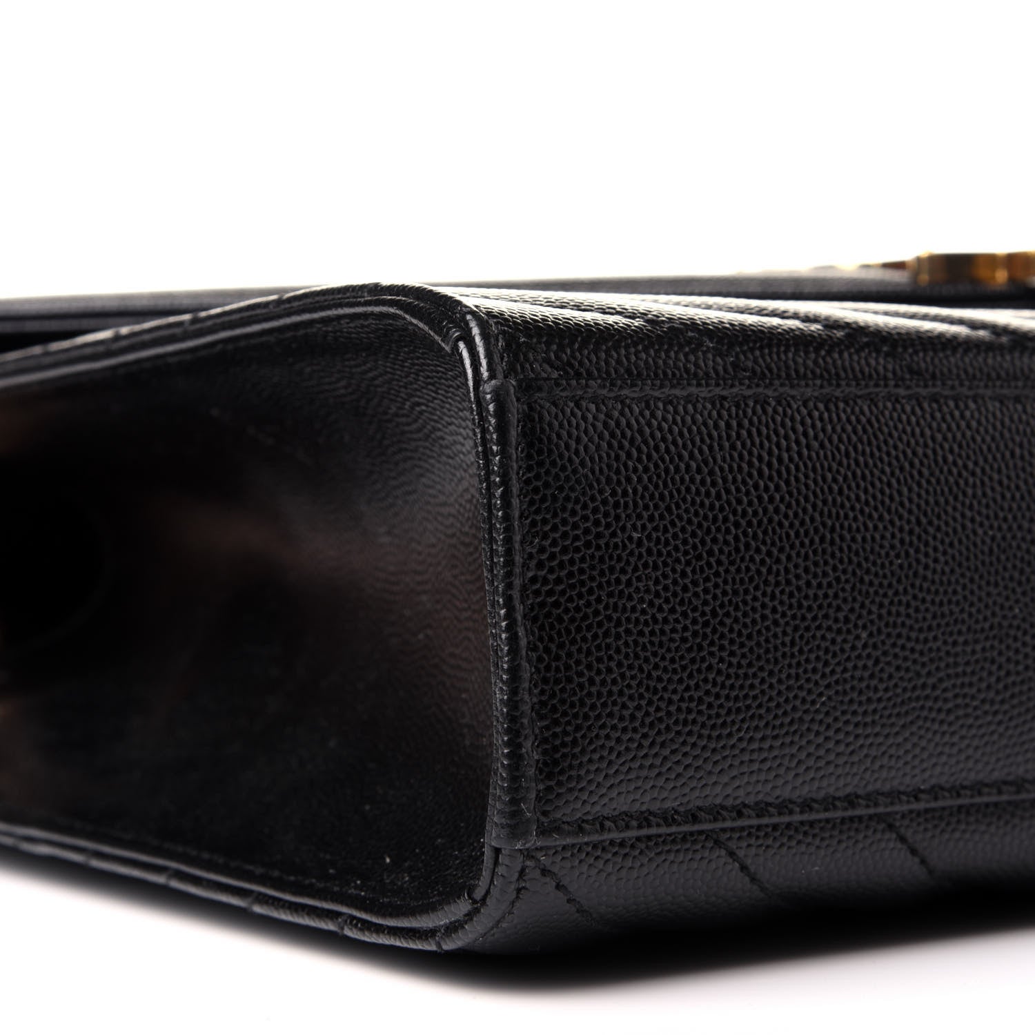 Saint Laurent Grain De Poudre Matelasse Chevron Large Monogram Satchel Black 7 of 8