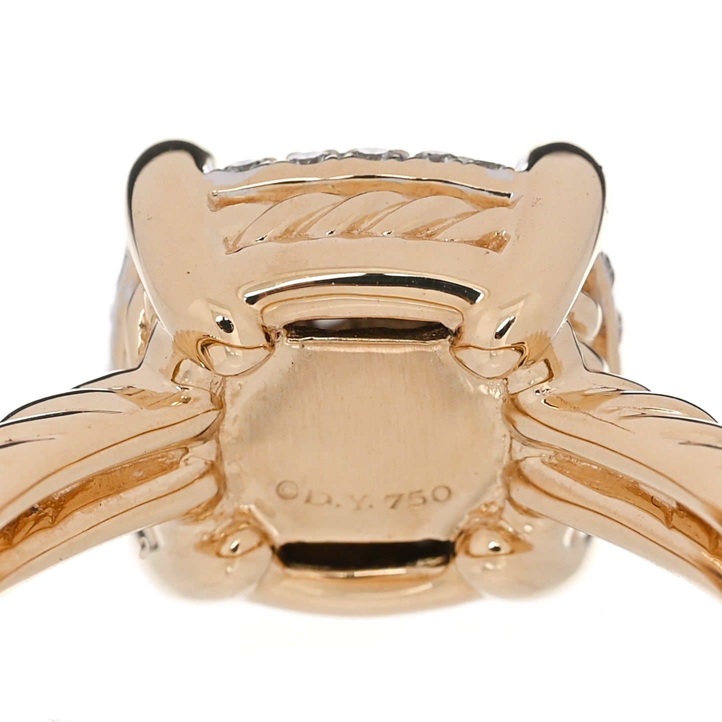 18K Yellow Gold Diamond 11mm Chatelaine Full Pave Ring 54 6.75