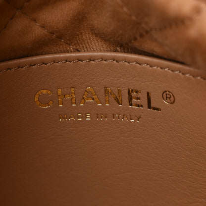 Chanel Shiny Calfskin Quilted Mini Chanel 22 Dark Beige 6 of 11