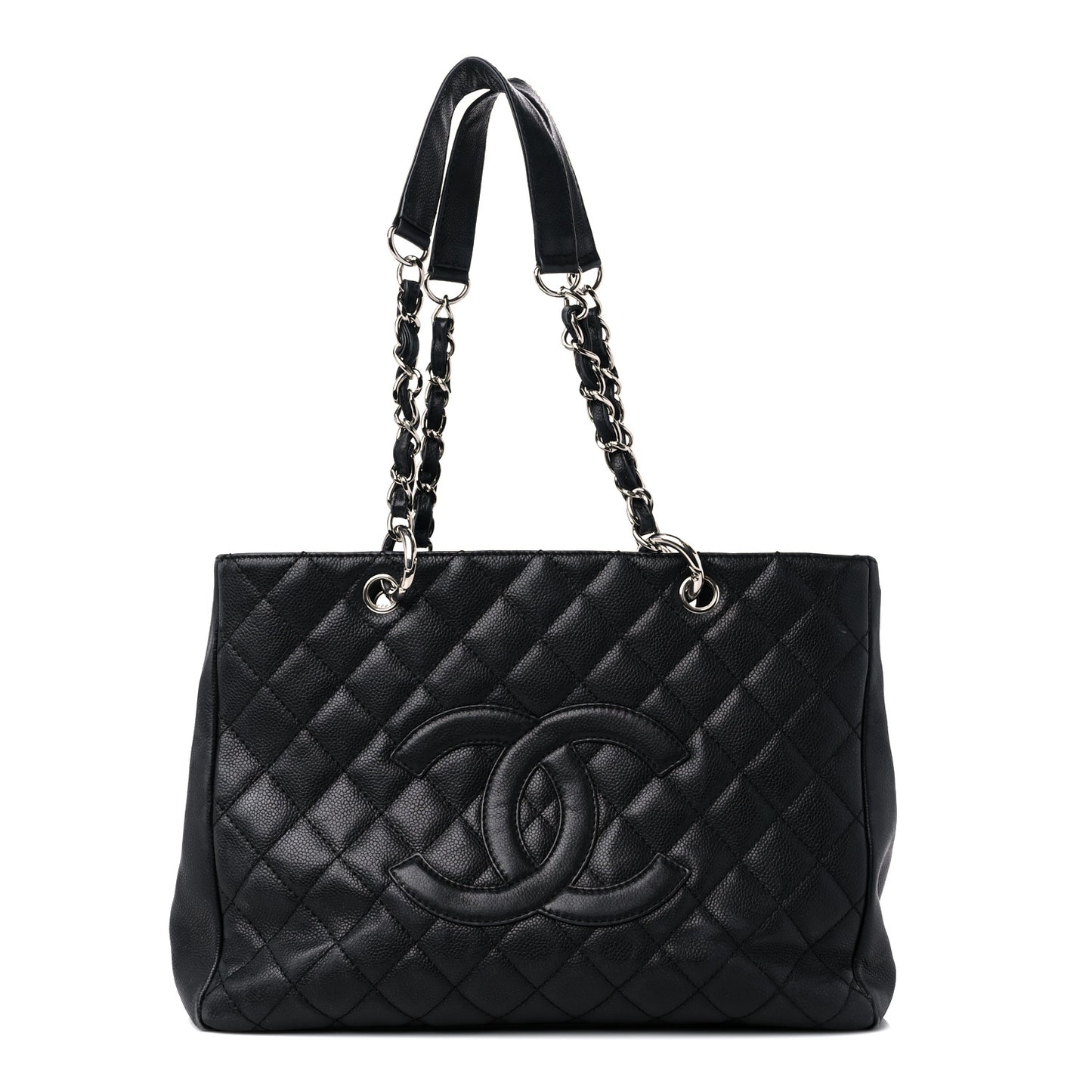 Caviar Quilted Grand Shopping Tote GST Black