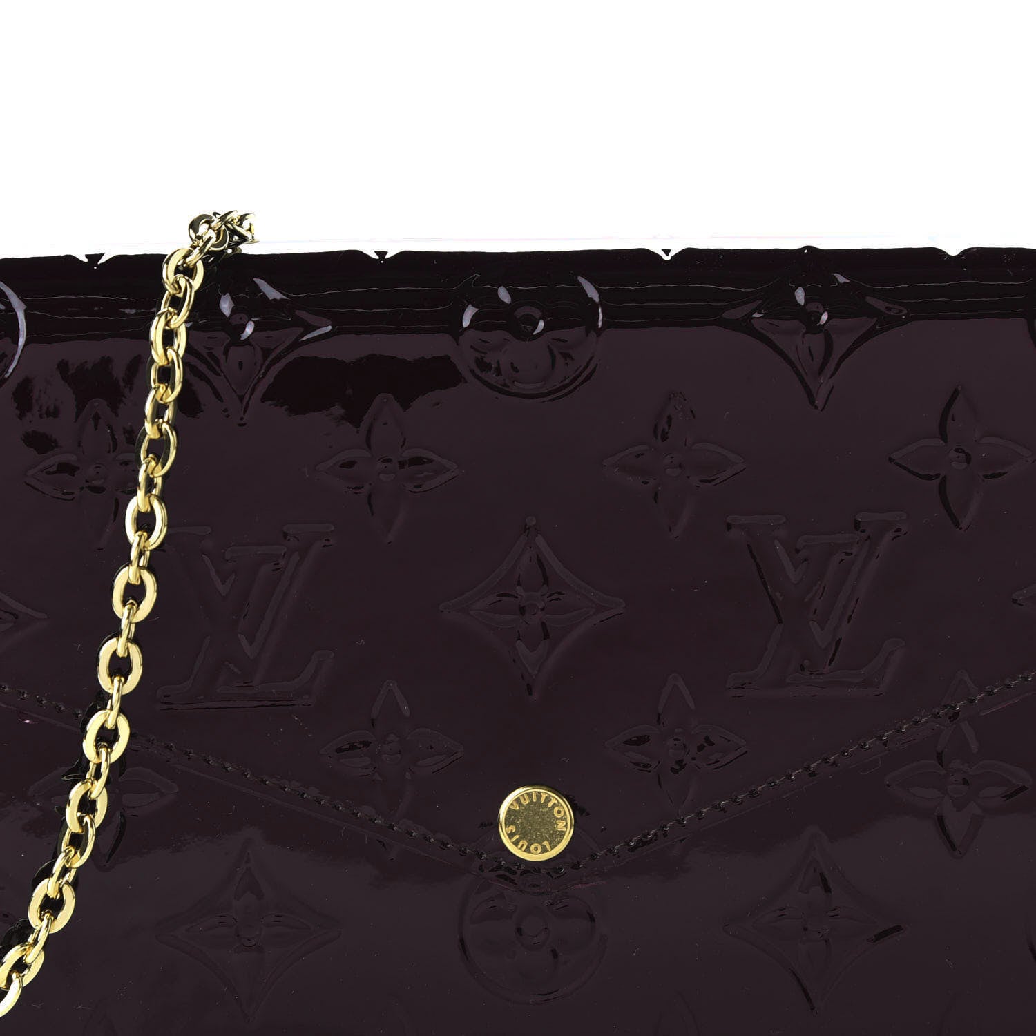 Louis Vuitton Vernis Pochette Felicie Chain Wallet Amarante 9 of 10