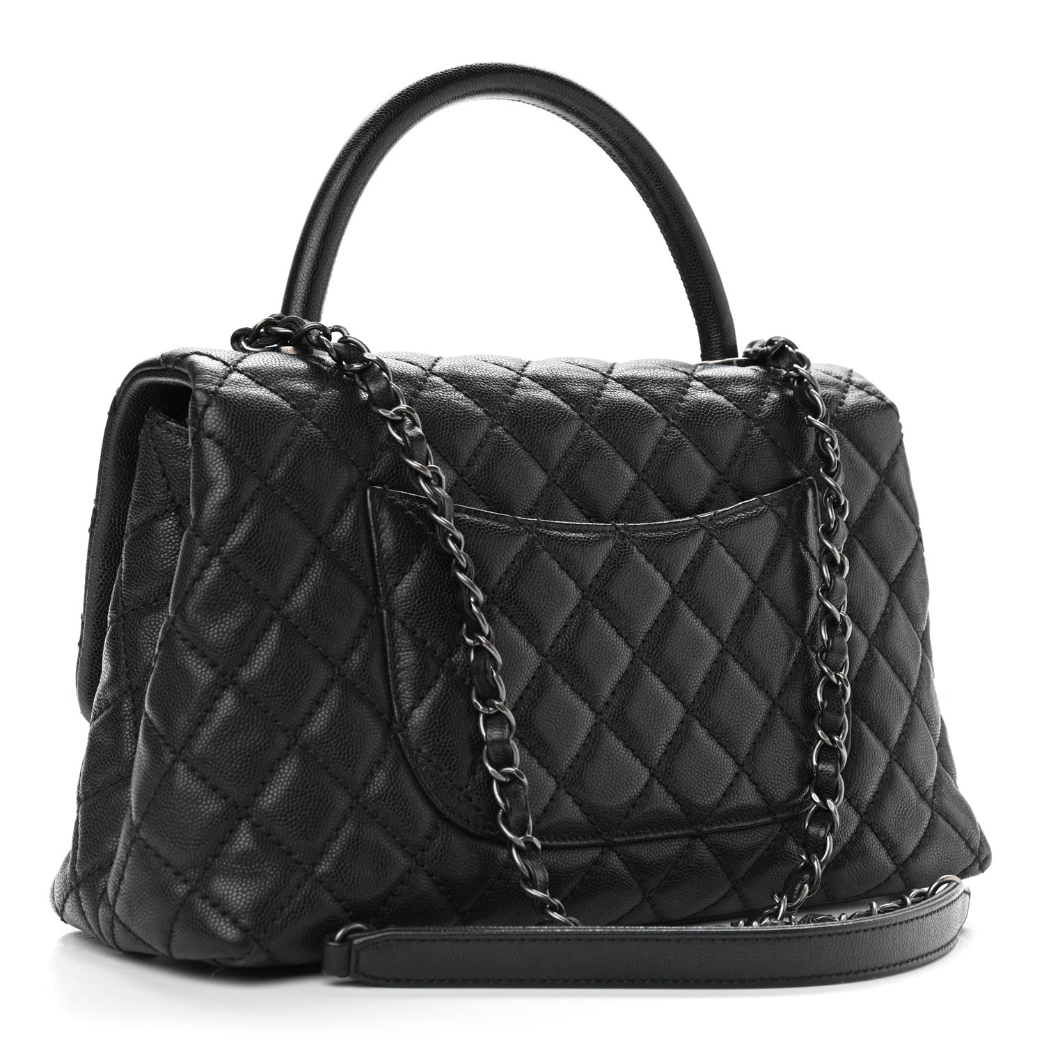 Chanel Caviar Quilted Small Coco Handle Flap Black 4 of 10
