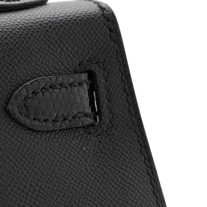 Hermes Madame Calfskin Lizard Mini Kelly Sellier Touch 20 Black 12 of 14