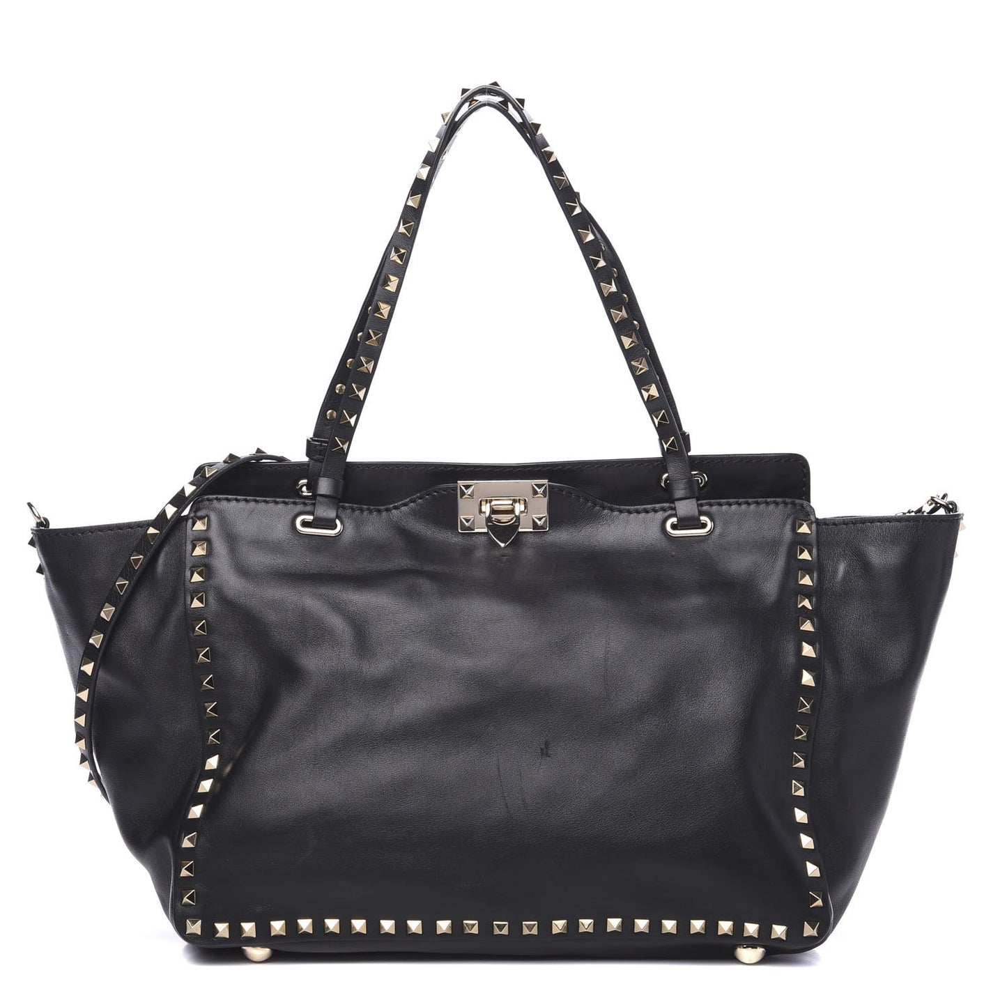 Vitello Medium Rockstud Tote Black