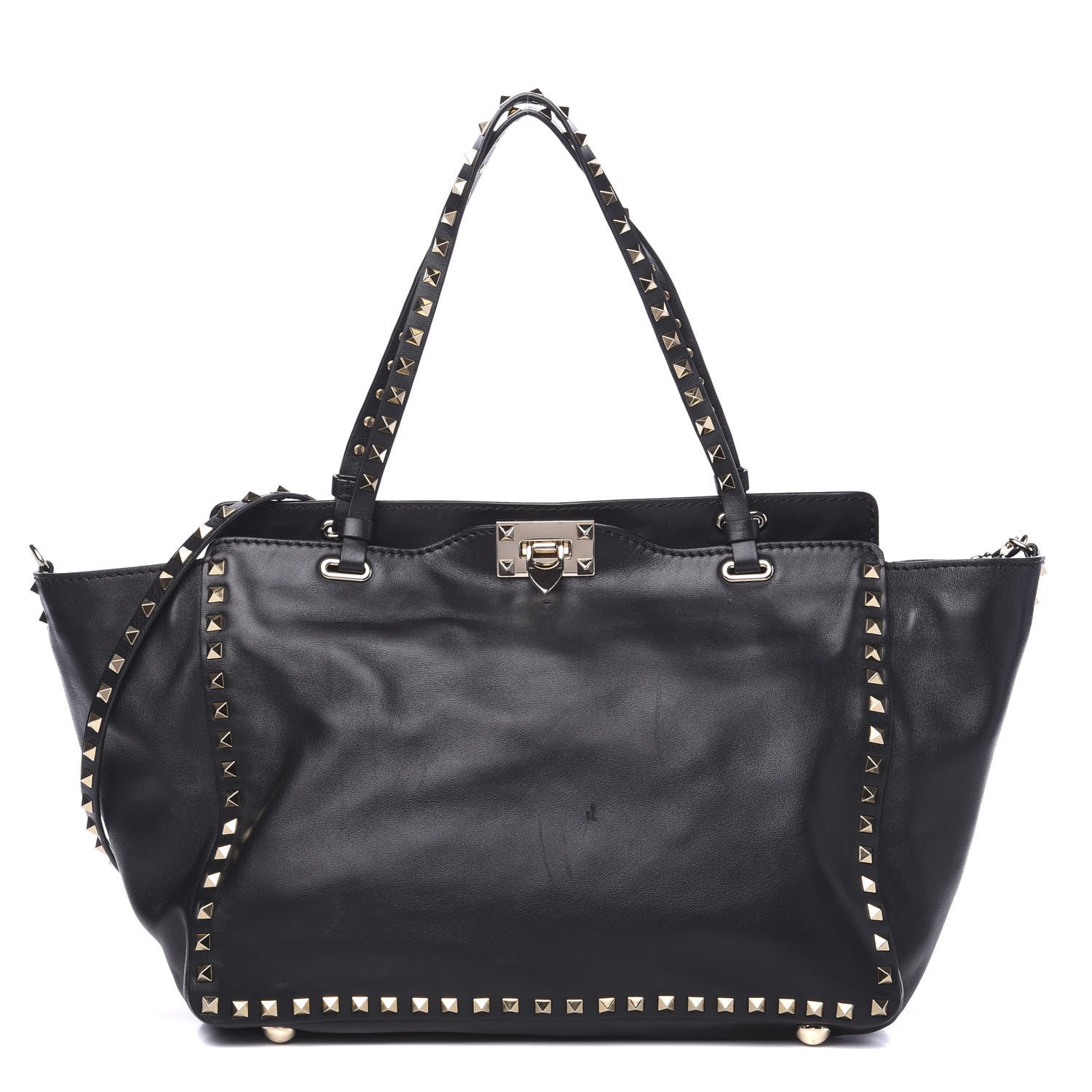 Valentino Garavani Vitello Medium Rockstud Tote Black 1 of 12