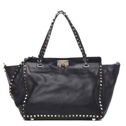Valentino Garavani Vitello Medium Rockstud Tote Black 1 of 12