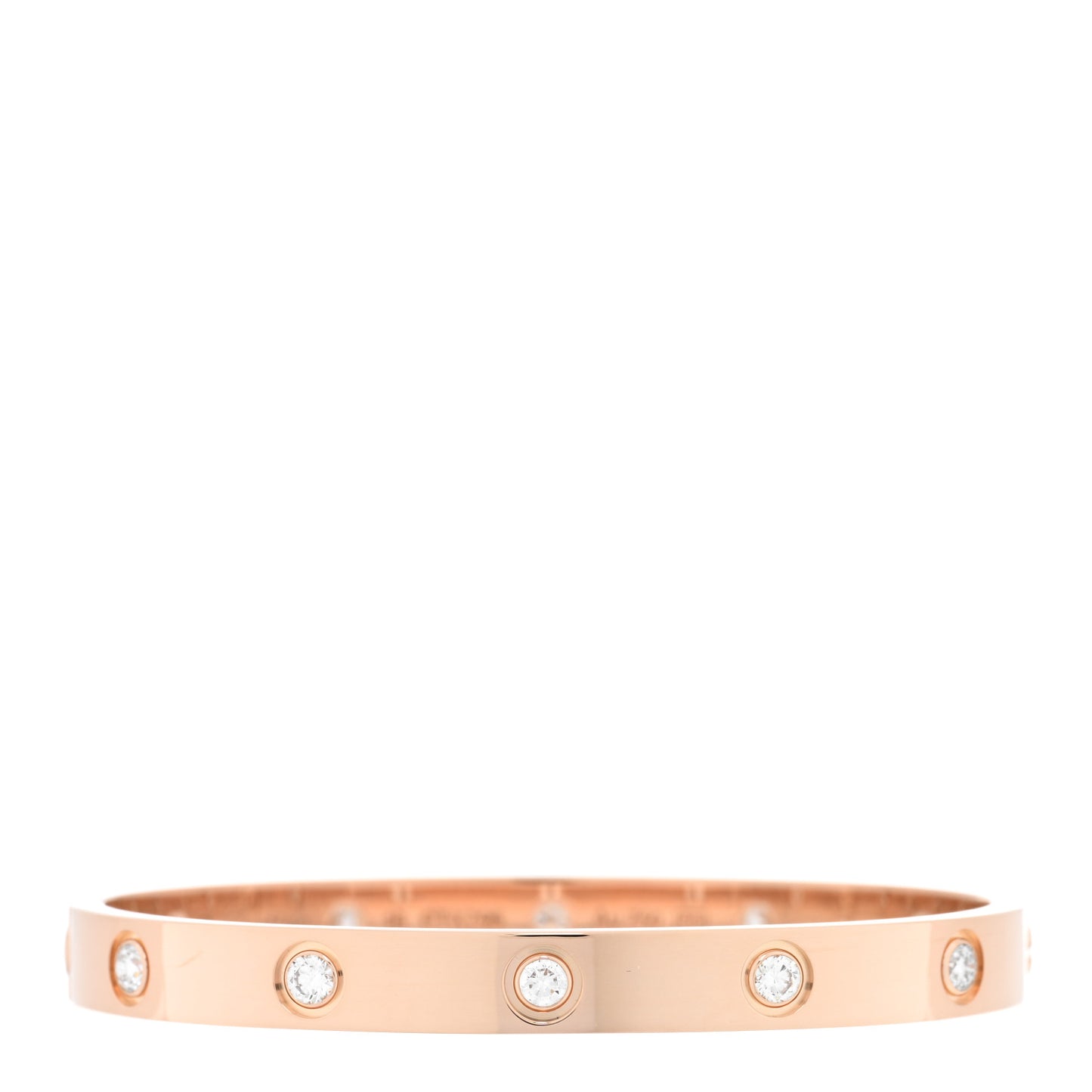 18K Pink Gold 10 Diamond LOVE Bracelet 16