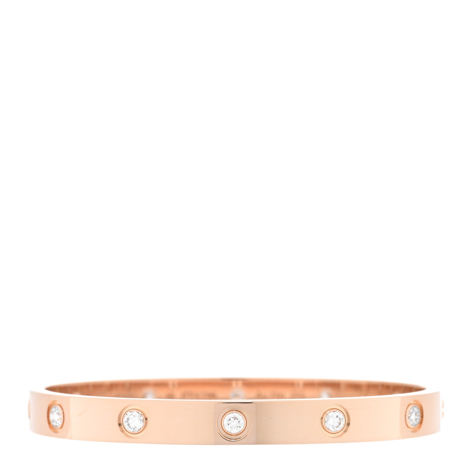 Cartier 18K Pink Gold 10 Diamond LOVE Bracelet 16 1 of 7
