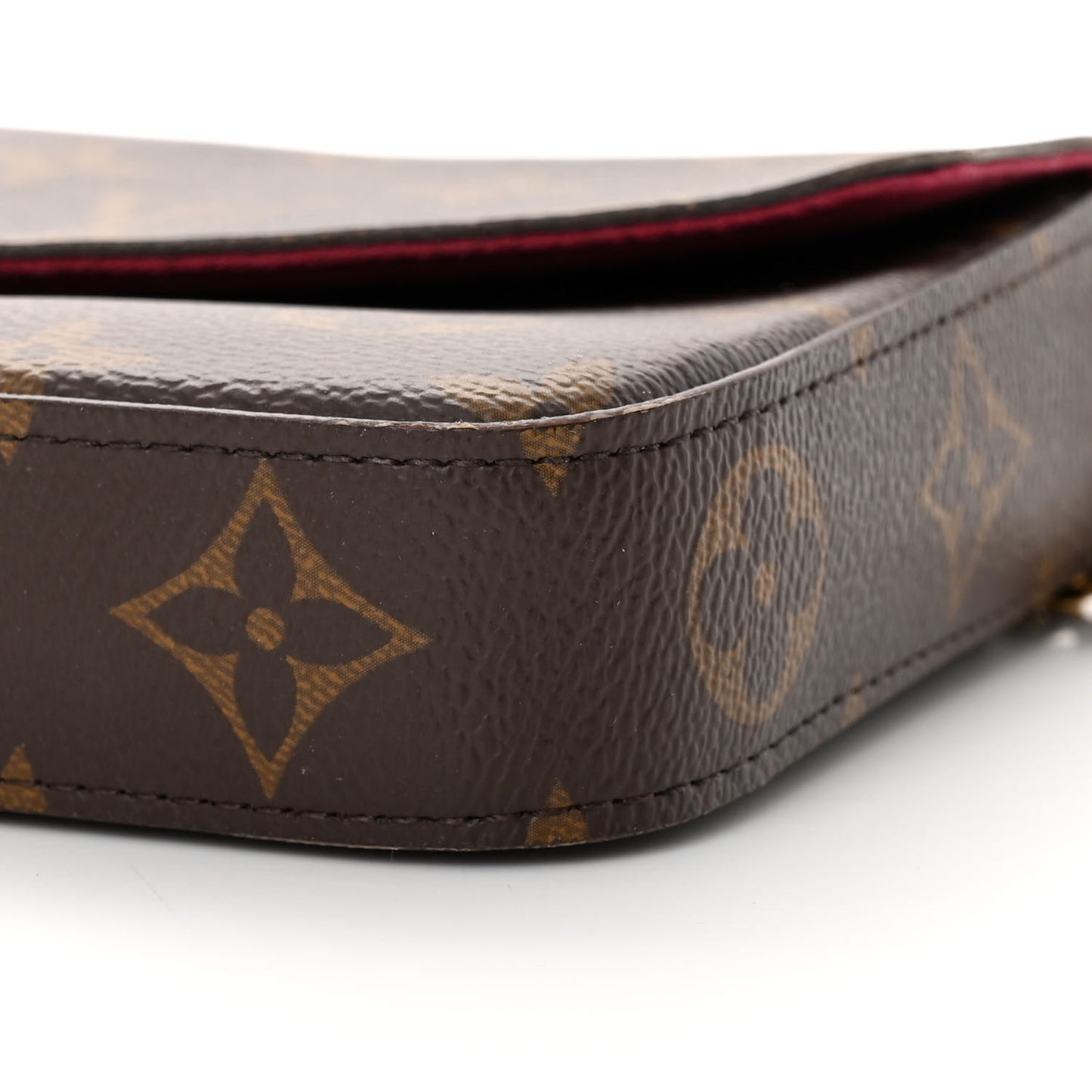 Monogram Pochette Felicie Chain Wallet Fuchsia