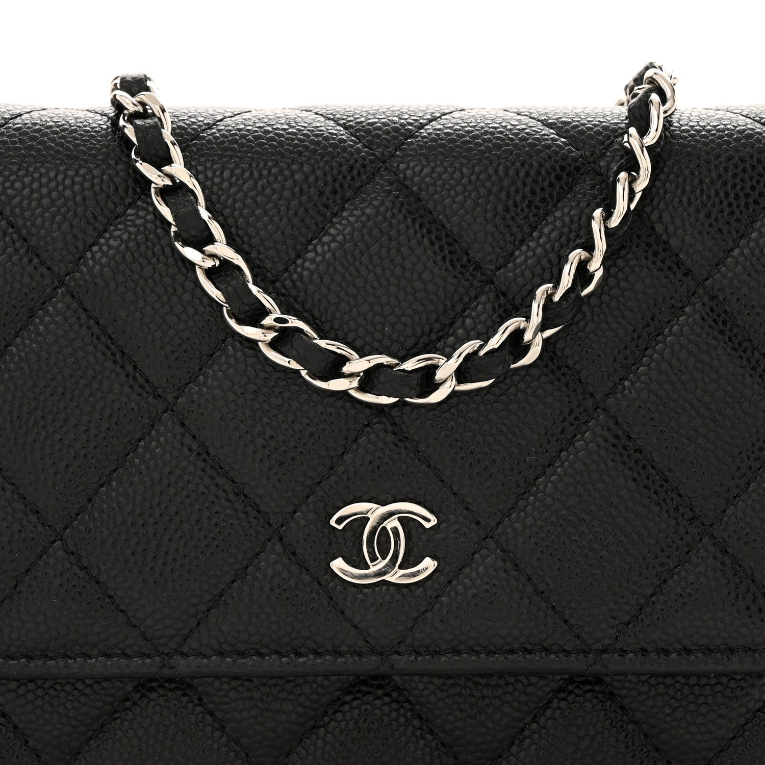 Chanel Caviar Quilted Mini Wallet On Chain WOC Black 9 of 12