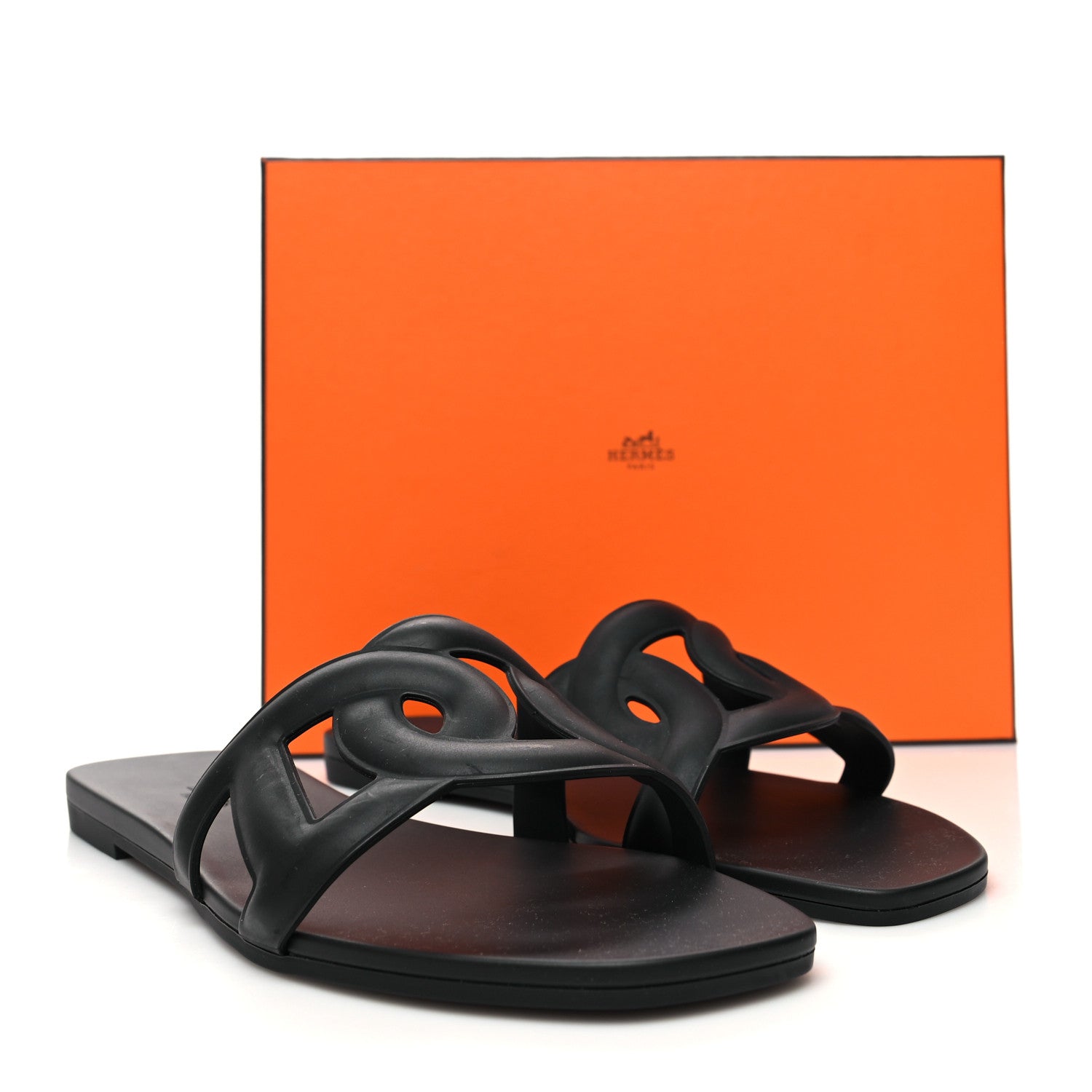 Hermes Rubber Aloha Sandals 40 Black 8 of 8