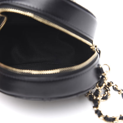 Chanel Lambskin Quilted Large CC Round Clutch With Chain Black 5 of 11
