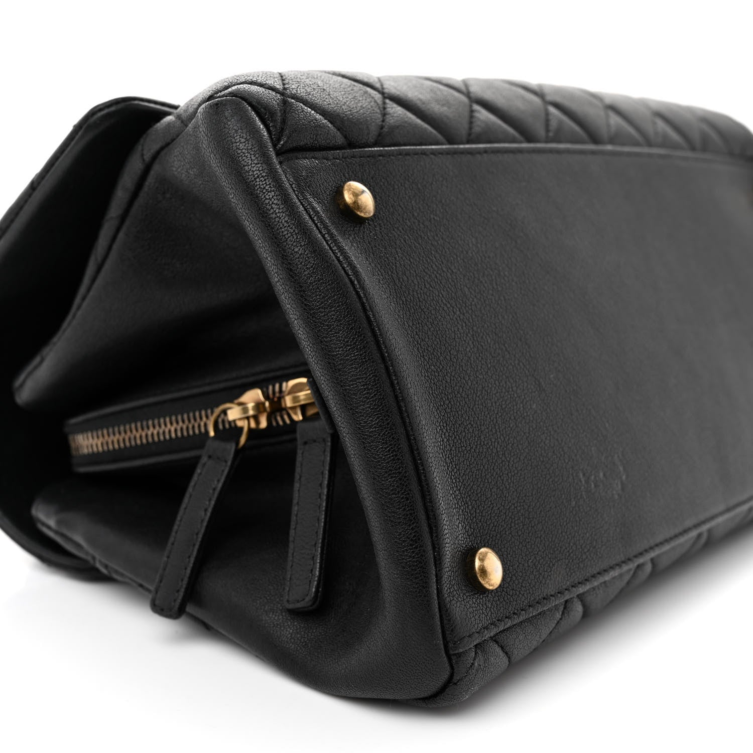 Chanel Shiny Sheepskin Quilted Large Trapezio Flap Black 9 of 13