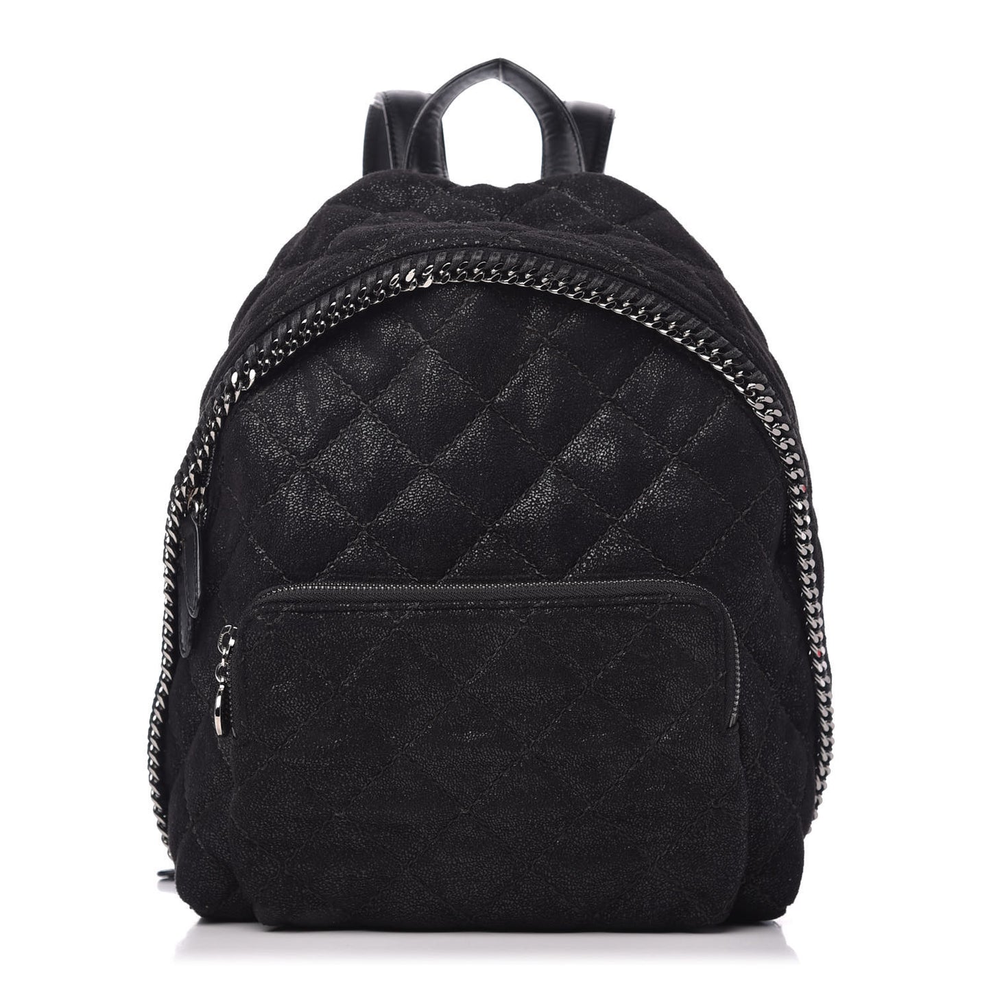 Shaggy Deer Quilted Small Falabella Backpack Black
