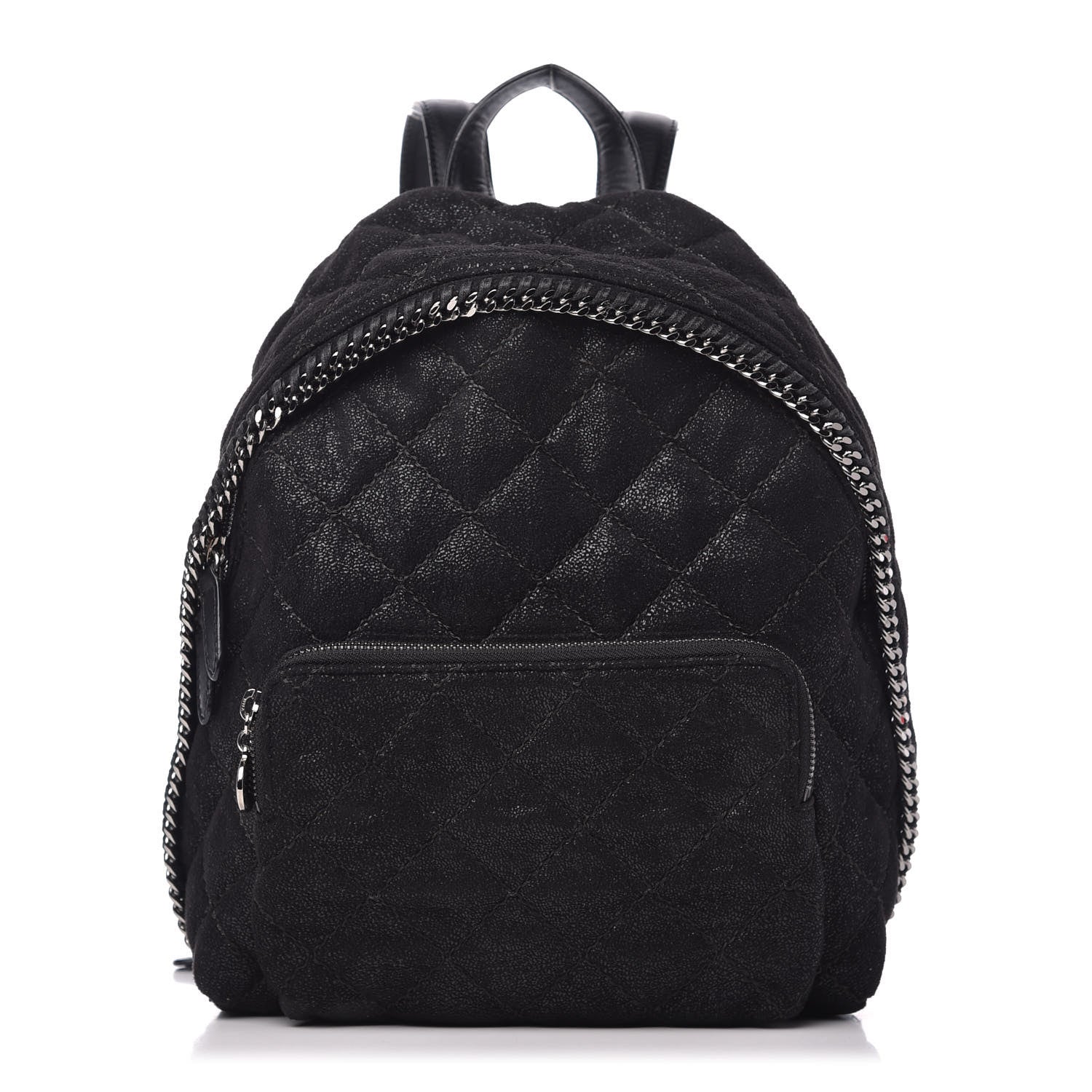 Stella McCartney Shaggy Deer Quilted Small Falabella Backpack Black 1 of 8