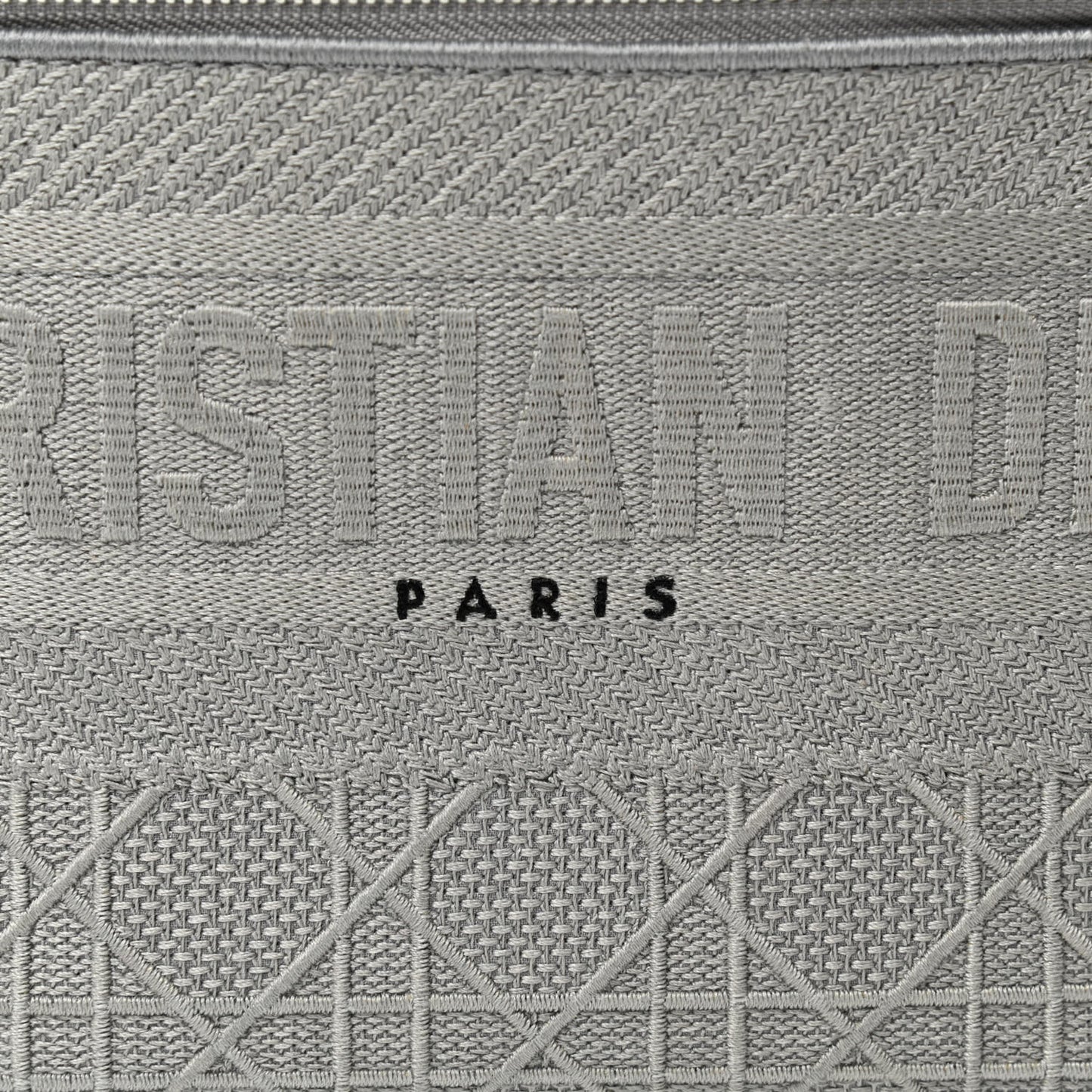 Canvas Embroidered Cannage Diortravel Vanity Case Grey