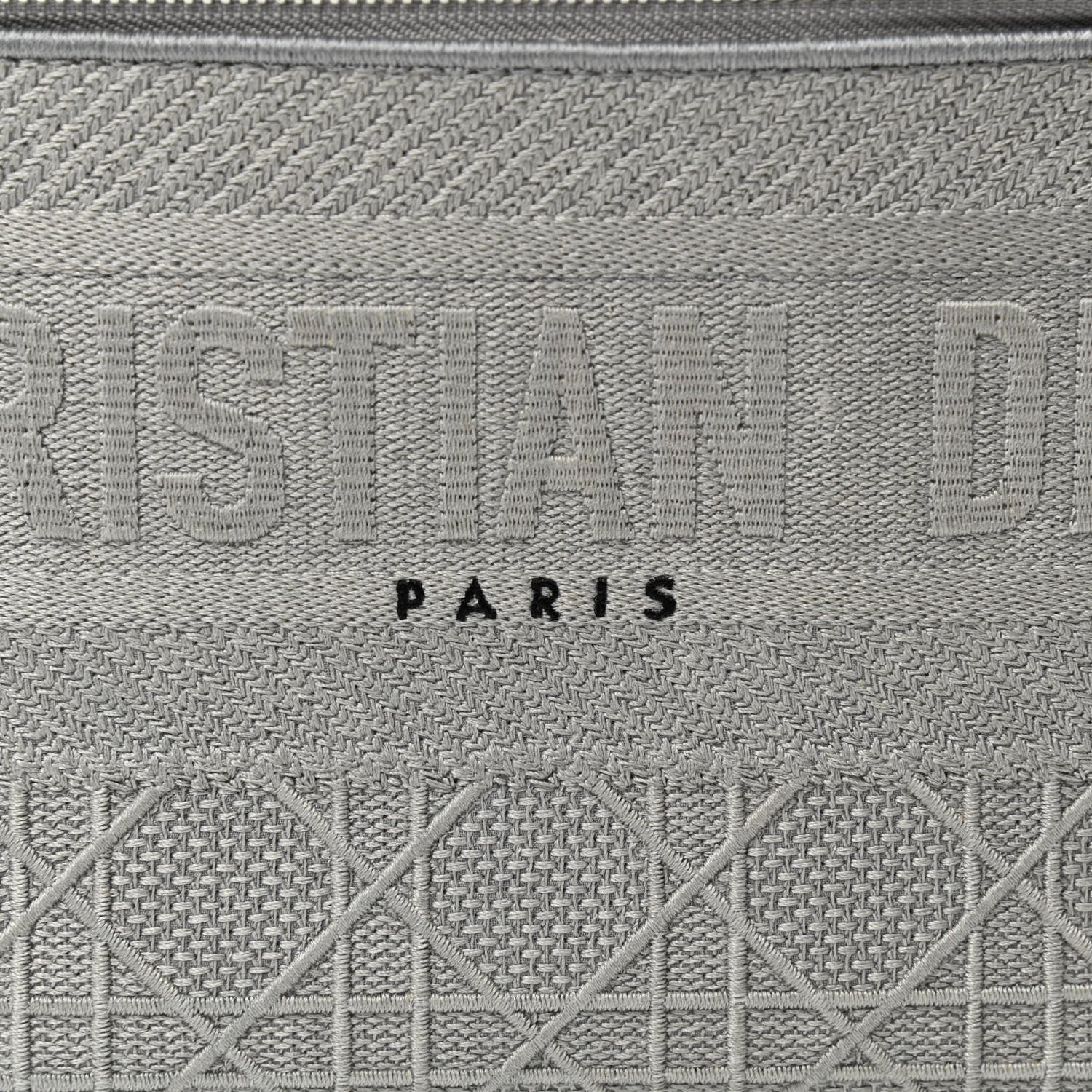 Christian Dior Canvas Embroidered Cannage Diortravel Vanity Case Grey 6 of 8
