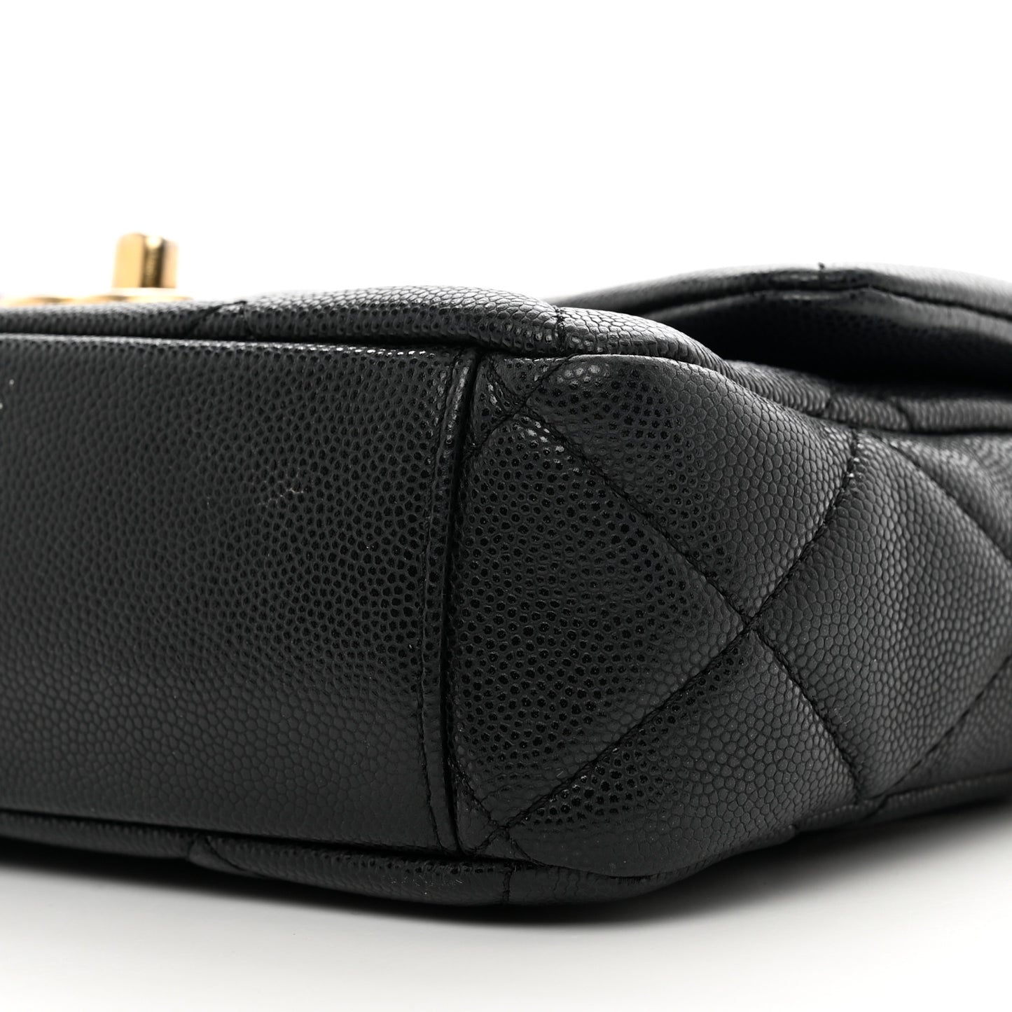 Caviar Quilted Small Twist Your Buttons Flap Black