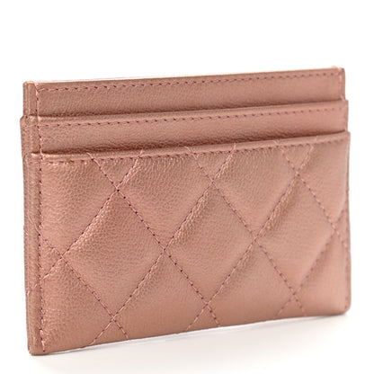 Chanel Metallic Caviar Quilted Reissue Card Holder Rose Gold 3 of 9