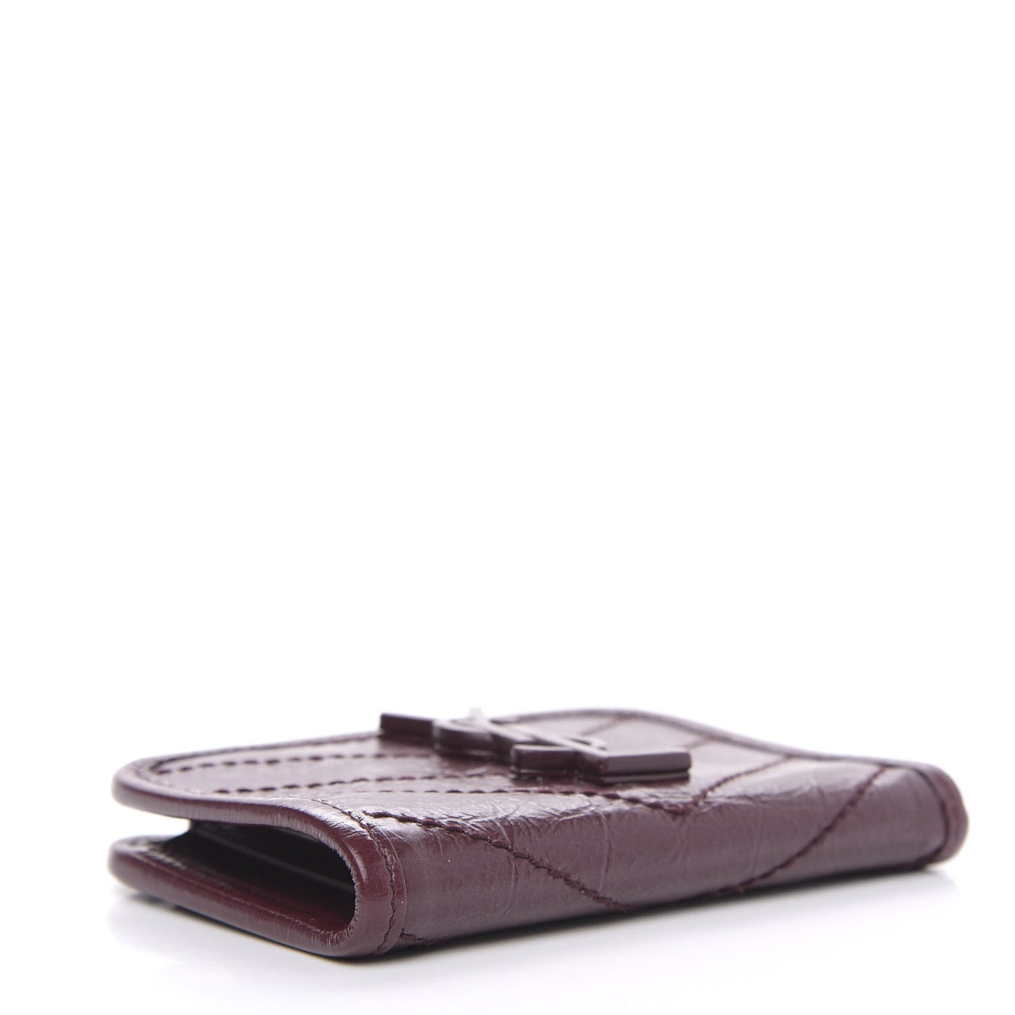 Crinkled Calfskin Matelasse Monogram Niki Card Holder Rouge Legion