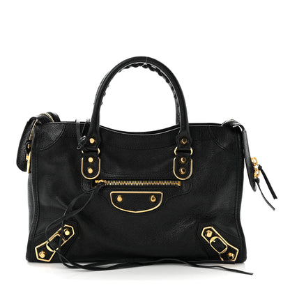 Balenciaga Chevre Gold Metallic Edge Hardware S City Black 1 of 11