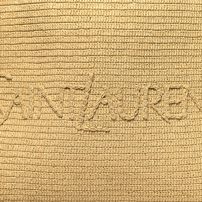 Saint Laurent Raffia Logo Tote Naturel 7 of 9