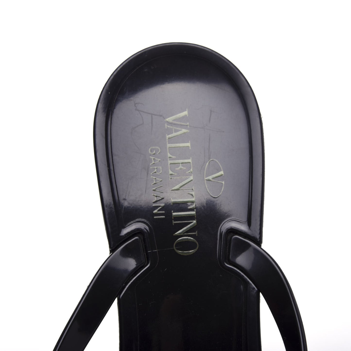 PVC Jelly Rockstud Bow Thong Sandals 40 Black