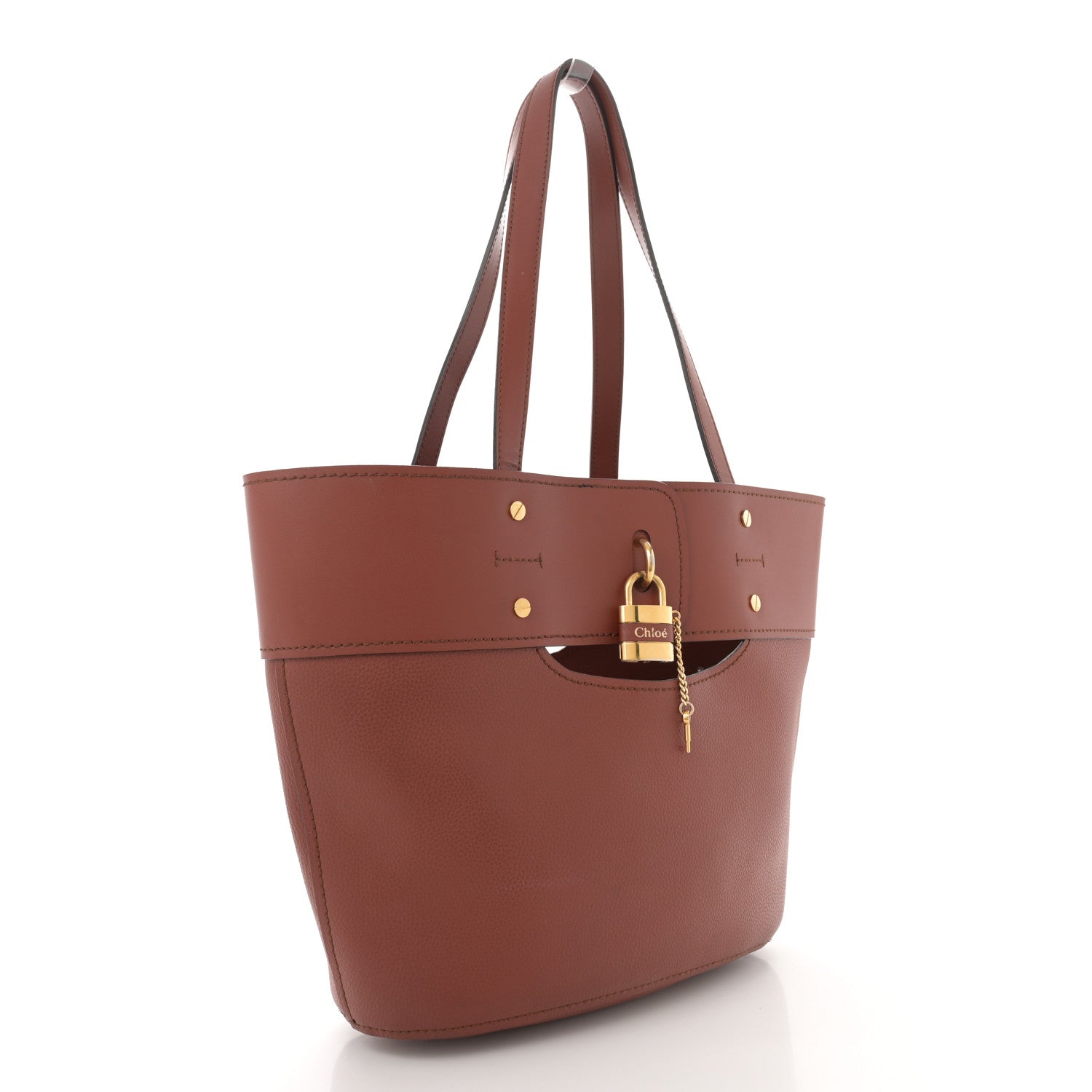 Chloe Smooth Grained Calfskin Medium Aby Tote Sepia Brown 3 of 11