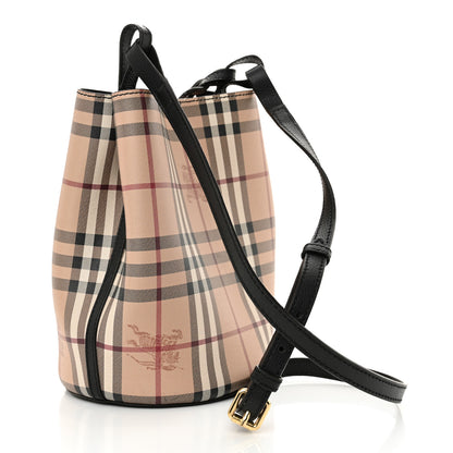 Burberry Haymarket Check Colours Small Lorne Bucket Crossbody Black 3 of 13
