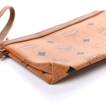 MCM Visetos Wristlet Pouch Cognac 6 of 7