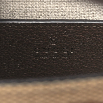 Gucci Monogram Jumbo GG Textured Dollar Calfskin Web Mini Vertical Tote Camel Ebony New Acero 6 of 11