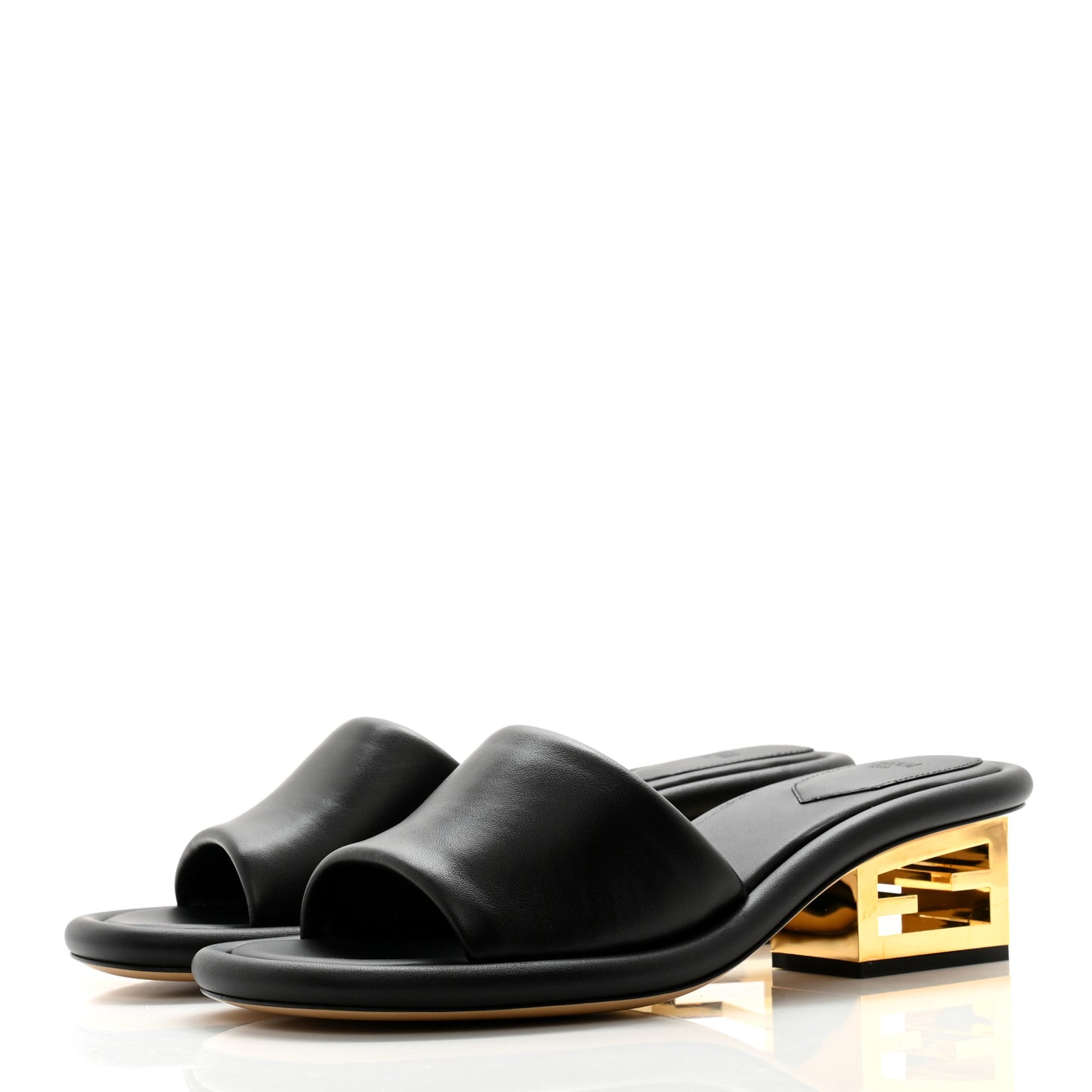 Nappa Baguette 60mm Slide Sandals 38.5 Black
